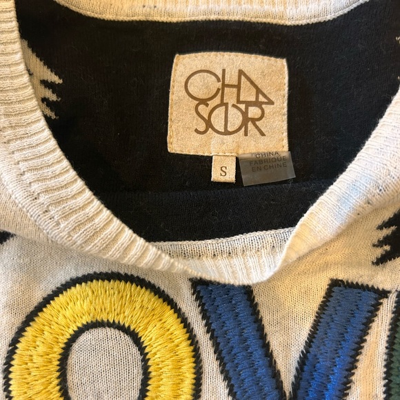 Chaser Love Rainbow lightening bolt intarsia sweater
Cotton & Cashmere Blend - Picture 9 of 9